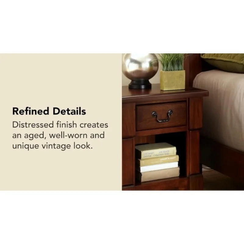 Ljustra Aspen Nightstand Modern Furniture Mahogany Wood Bedroom Storage