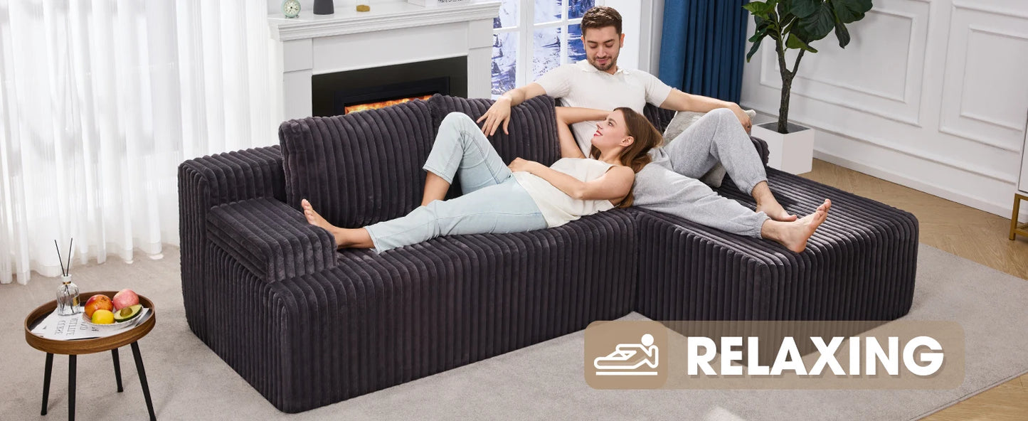 Ljustra Modular Sectional Sofa L-Shape 3 Seat Couch Memory Foam Chaise