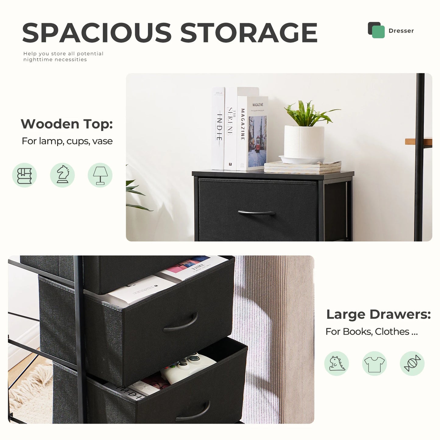 Ljustra Multifunctional Living Room Fabric Storage Cabinet Steel Frame