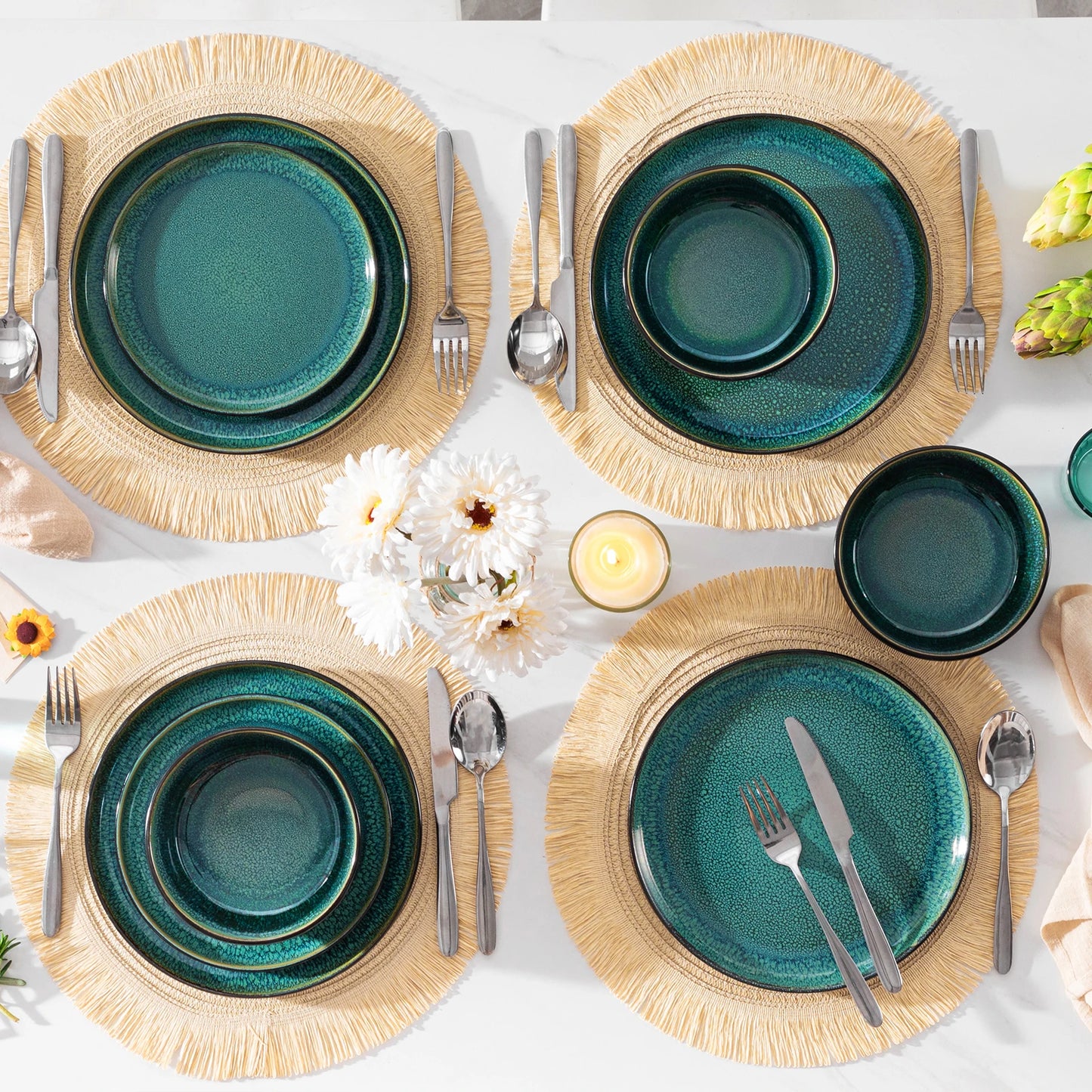 Ljustra 24 Piece Dinnerware Set for 6 Eco-Friendly Ceramic Dishes