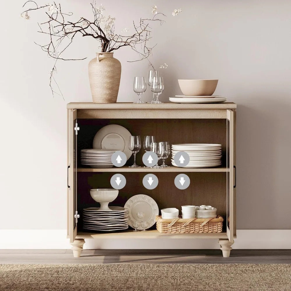 Ljustra Sideboard Cabinet Bar Hutch Modern Farmhouse Buffet Storage