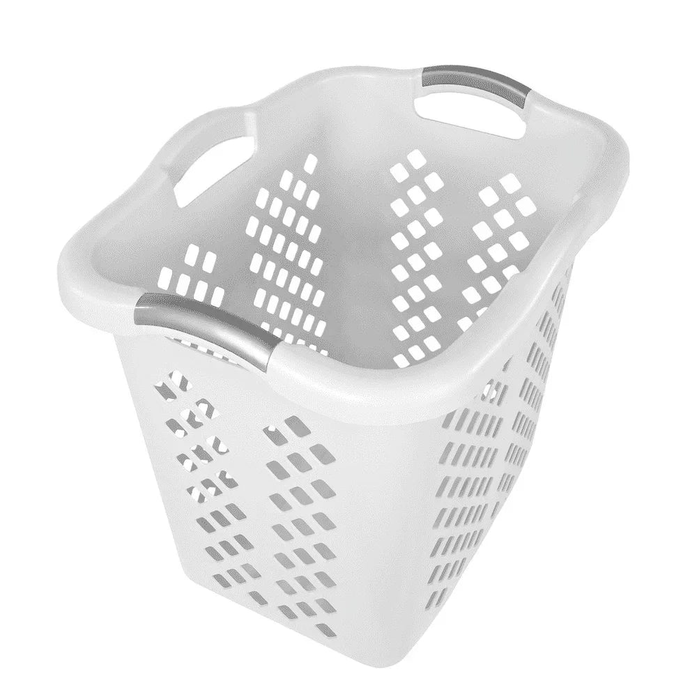 2 Bushel Plastic Laundry Basket Hamper with 4 Handles Durable Versatile