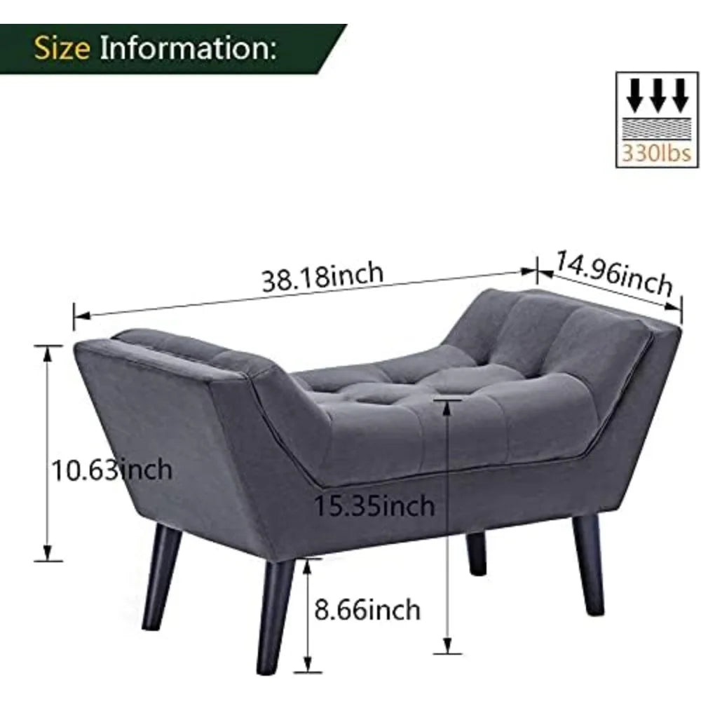 Velvet Tufted Ottoman Bed Bench Upholstered Entryway Storage Footstool
