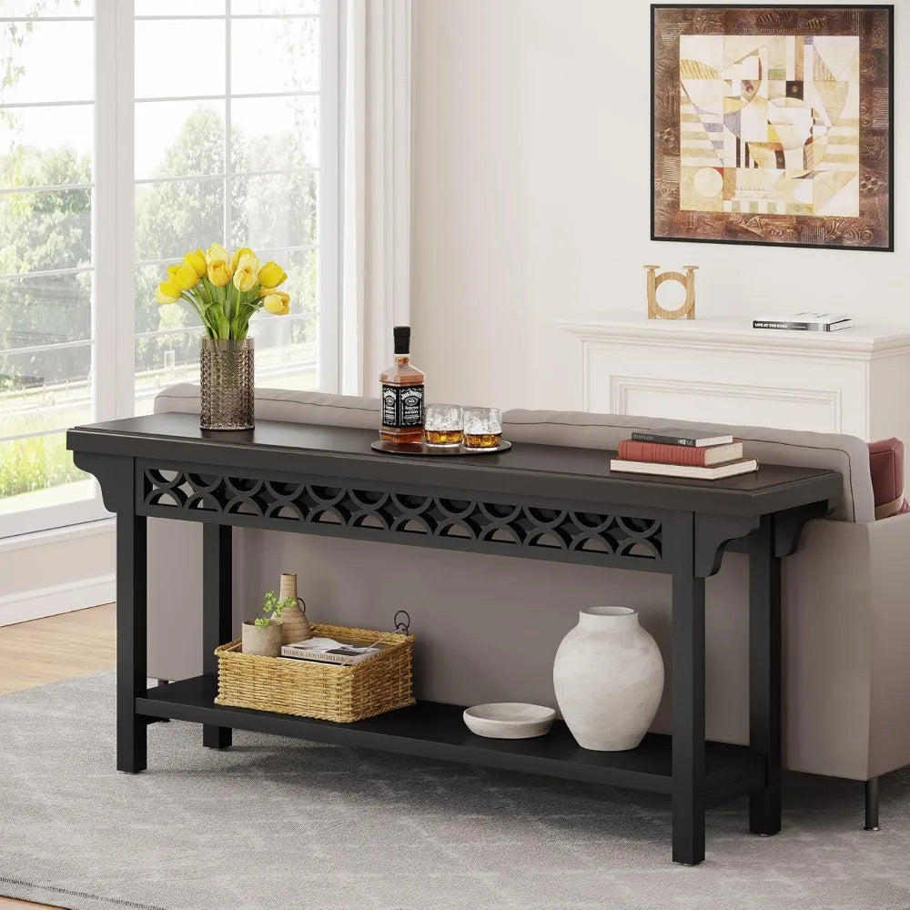 70.8 Inch Solid Wood Console Table Farmhouse Entryway Narrow Sofa Table