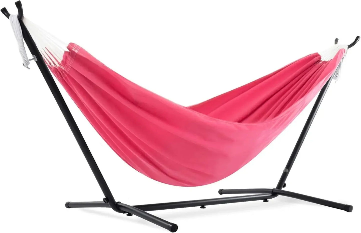 Double Polyester Hammock with Space Saving Steel Stand 450lb Capacity