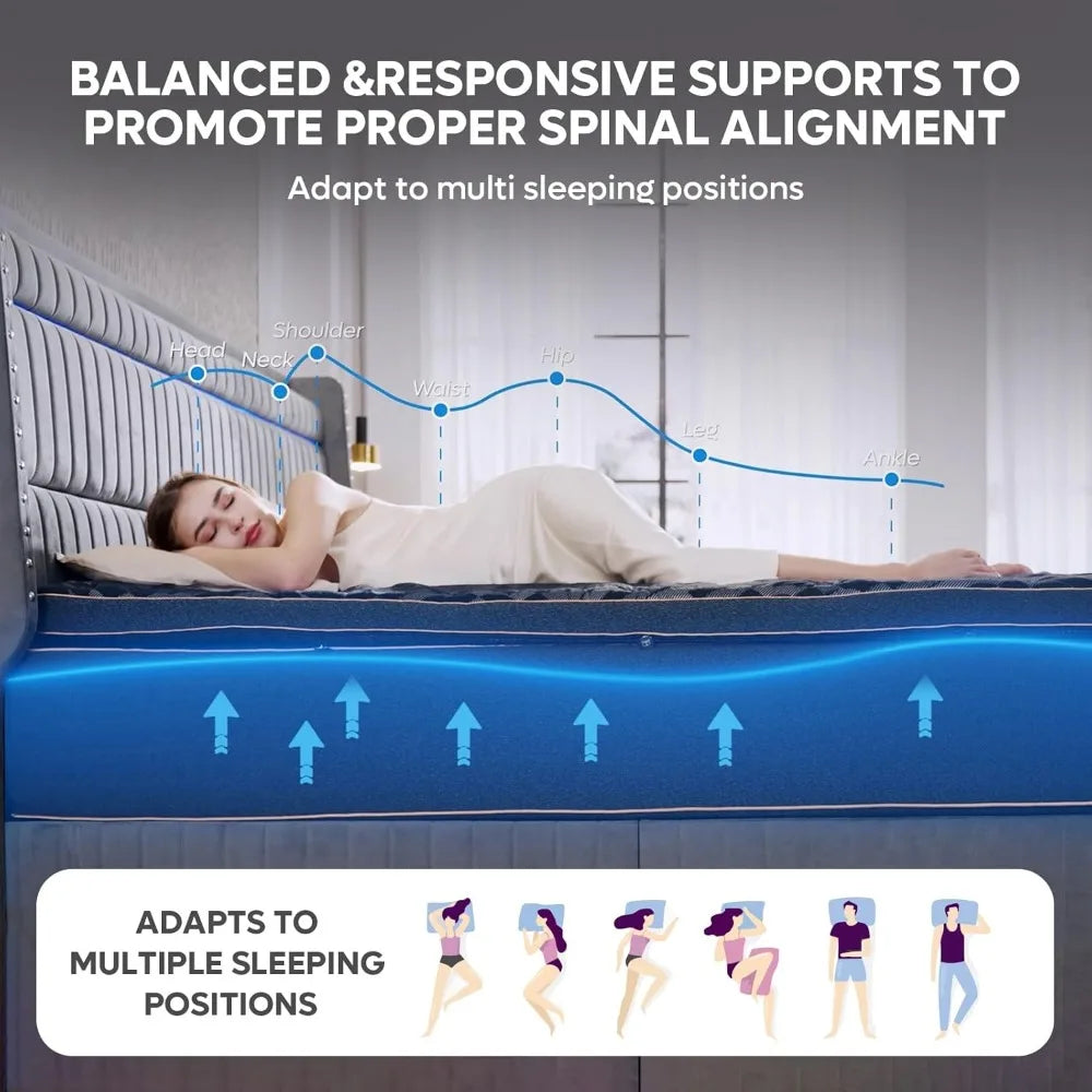 Ljustra 14 Inch Cooling Gel Memory Foam Mattress Queen Plush Organic