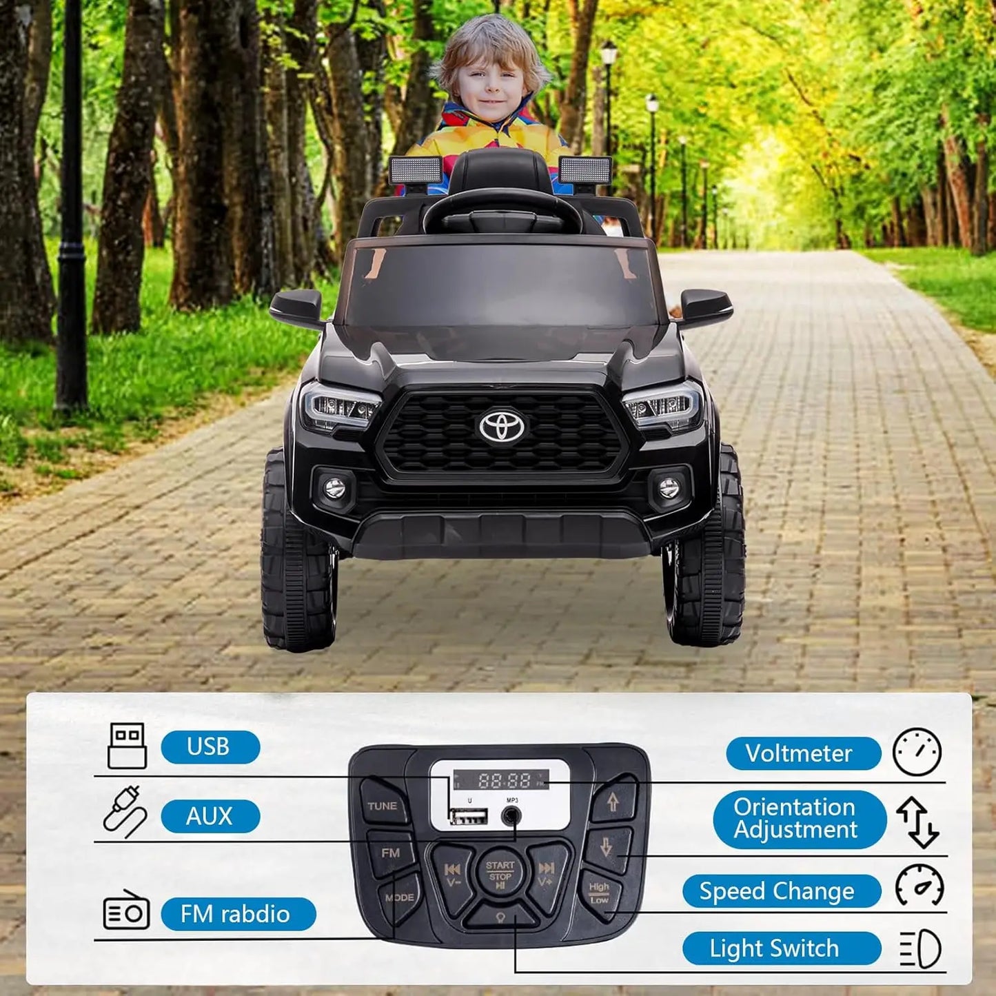 12V Kids Ride On Truck Electric Vehicle with Remote Control and Safety Features