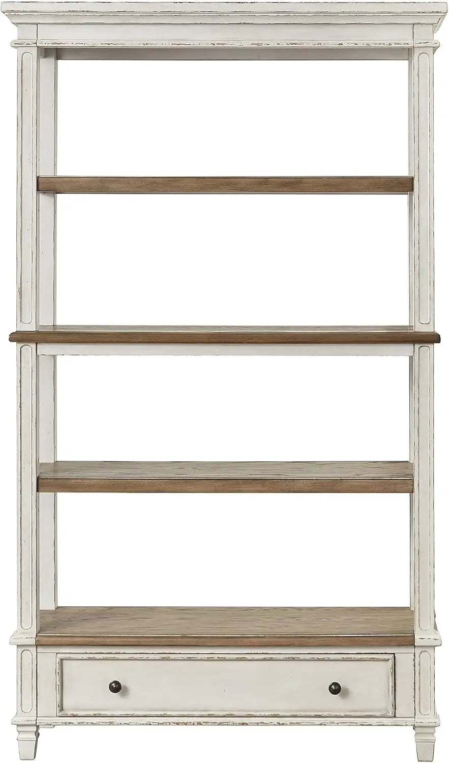 Realyn French Country 75 Inch Bookcase with Drawer Farmhouse Style