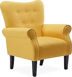 Modern Wingback Accent Chair High Back Floral Upholstered Armchair