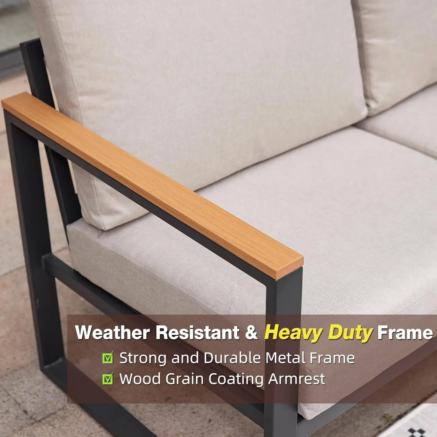 Outdoor Furniture Set Patio Loveseat Coffee Table Conversation Chair