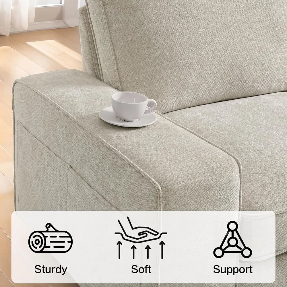 Ljustra 88" Modern Loveseat Sofa 3 Seater Couch Washable Cushion Covers