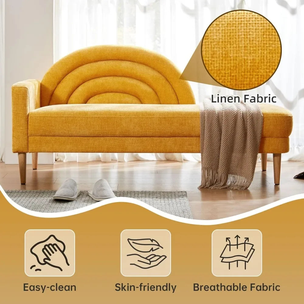 Ljustra 31.5" Chaise Lounge Chair Indoor Sofa Modern Linen Upholstered