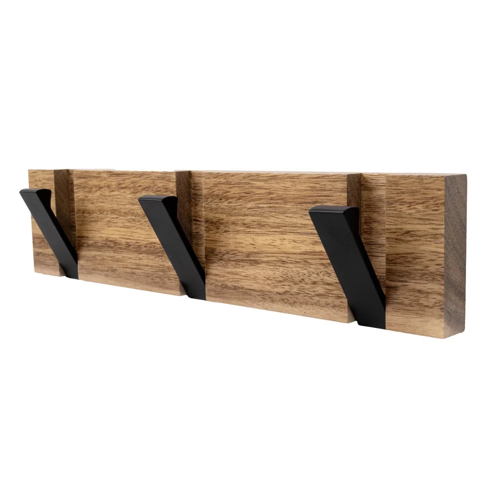 12 Inch Collapsible Wood Metal Hookboard Rustic Storage Solution Hooks