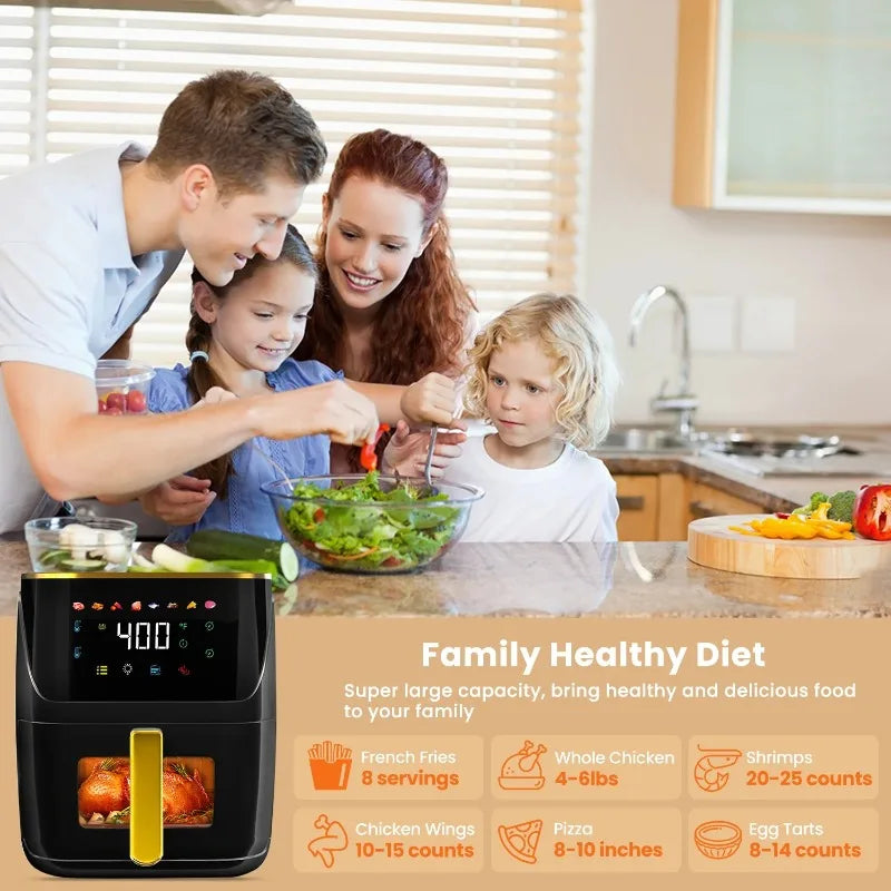 Ljustra 8.5 QT Smart Air Fryer 8 in 1 Touch Screen Healthy Cooking