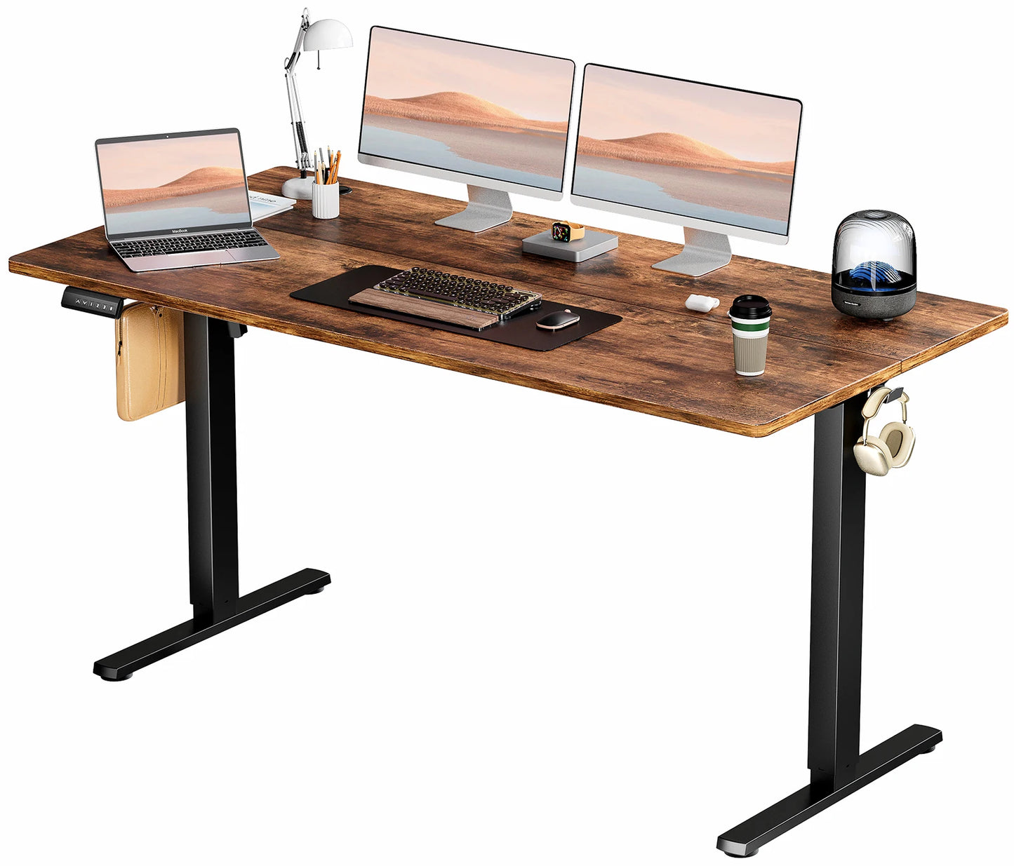 Ljustra Electric Height Adjustable Desk 63x24 Inch Ergonomic Workstation