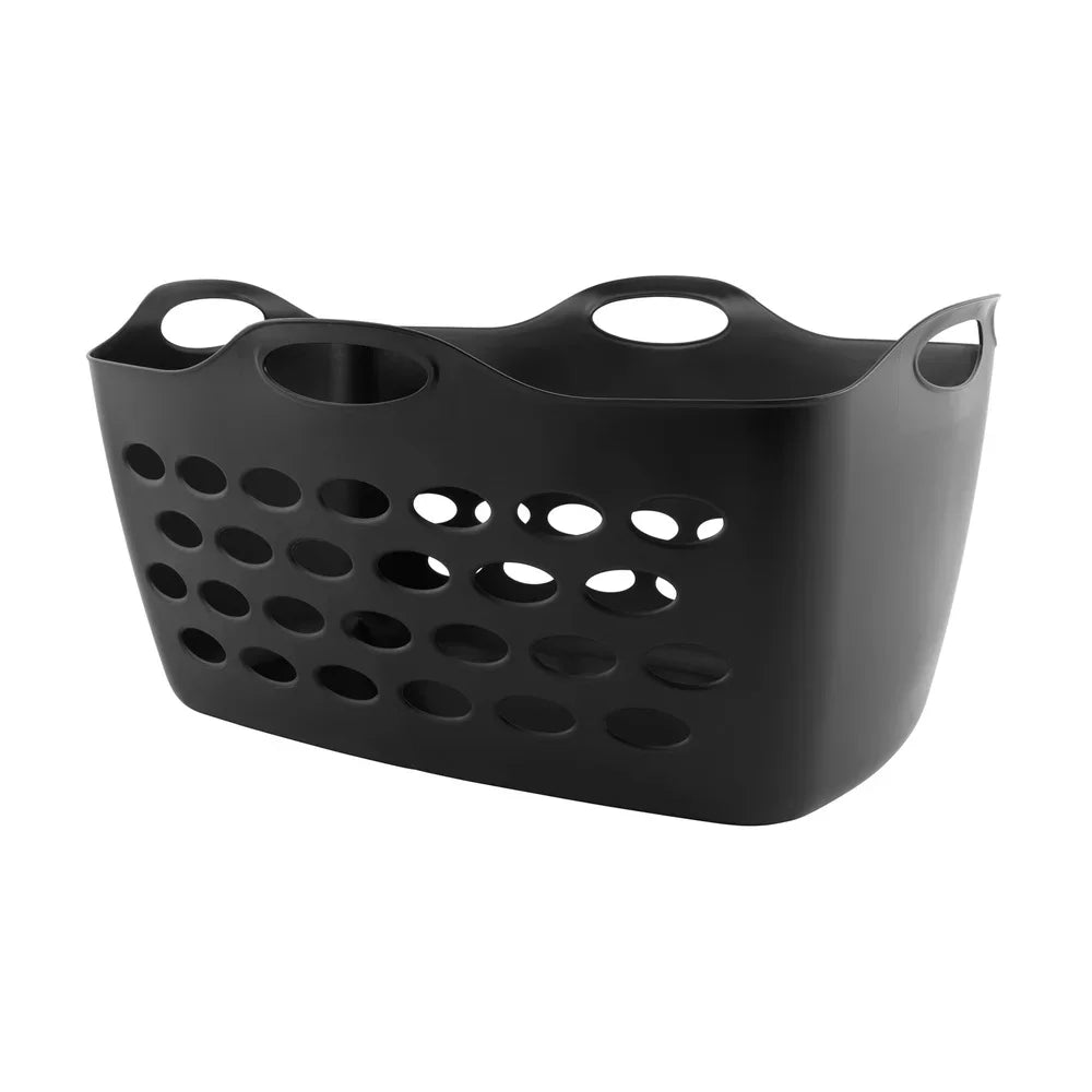 2 Pack Flexible Rectangular Laundry Baskets Durable Plastic Storage Bin