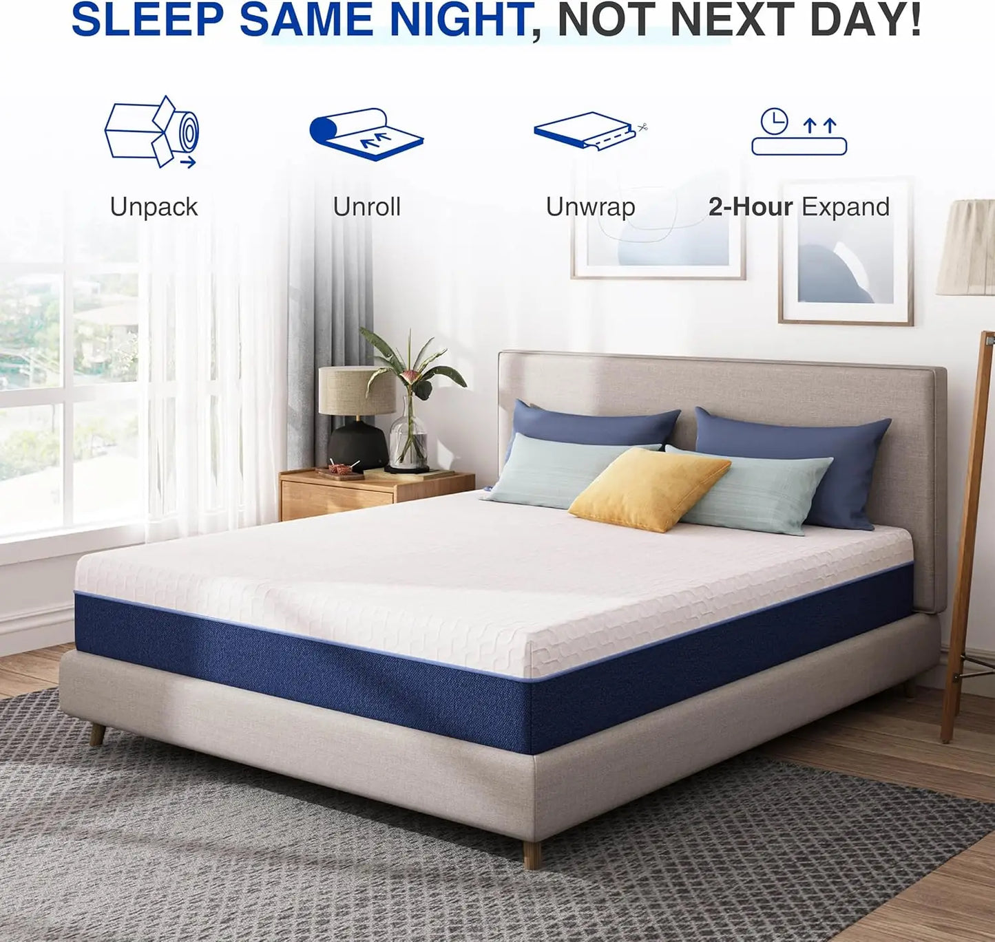 Ljustra 6 Inch Gel Cooling Memory Foam Mattress Medium Firm Support