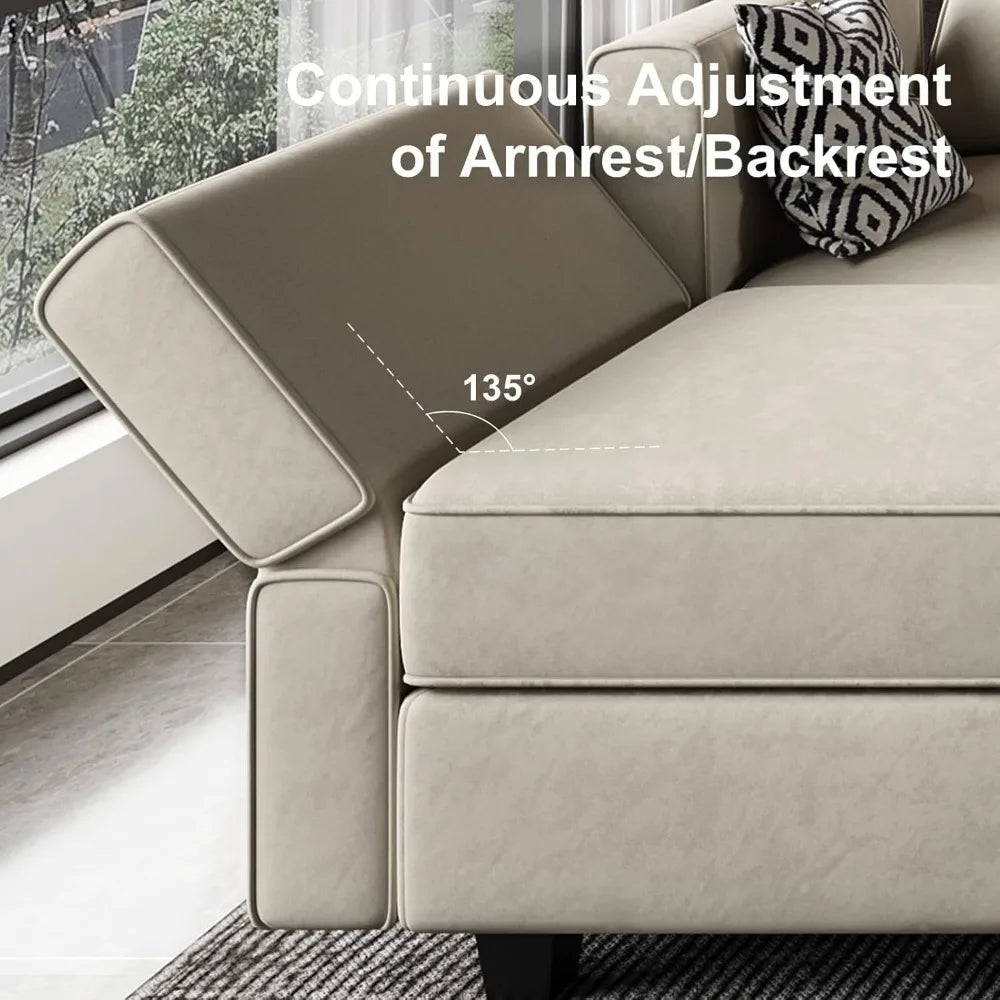 Modular Sectional Sofa Storage Seat U Shaped Couch with Ottoman