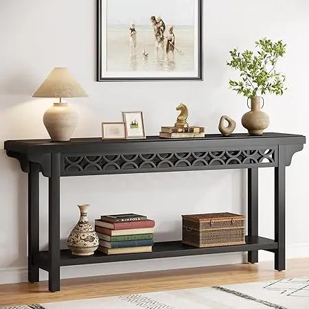 70.8 Inch Solid Wood Console Table Farmhouse Entryway Narrow Sofa Table