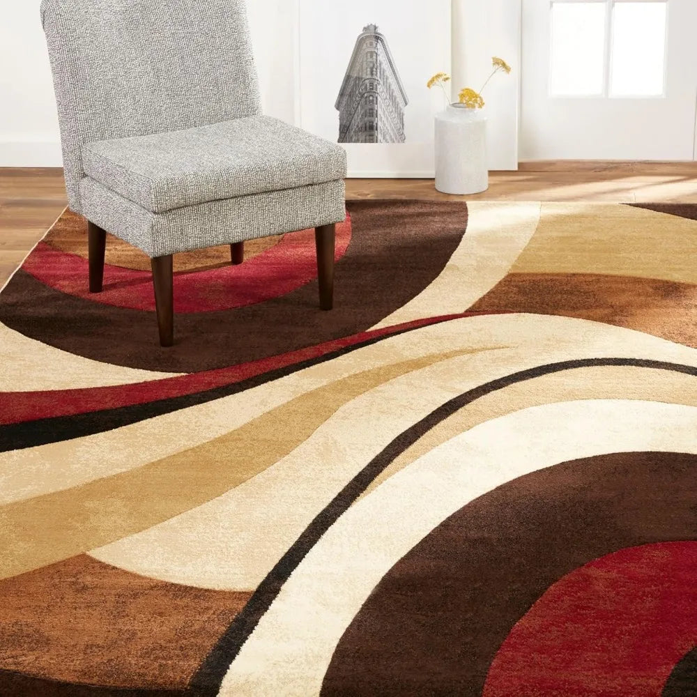 Tribeca Slade Modern Area Rug Abstract Design 6'7"x9'10" Living Room