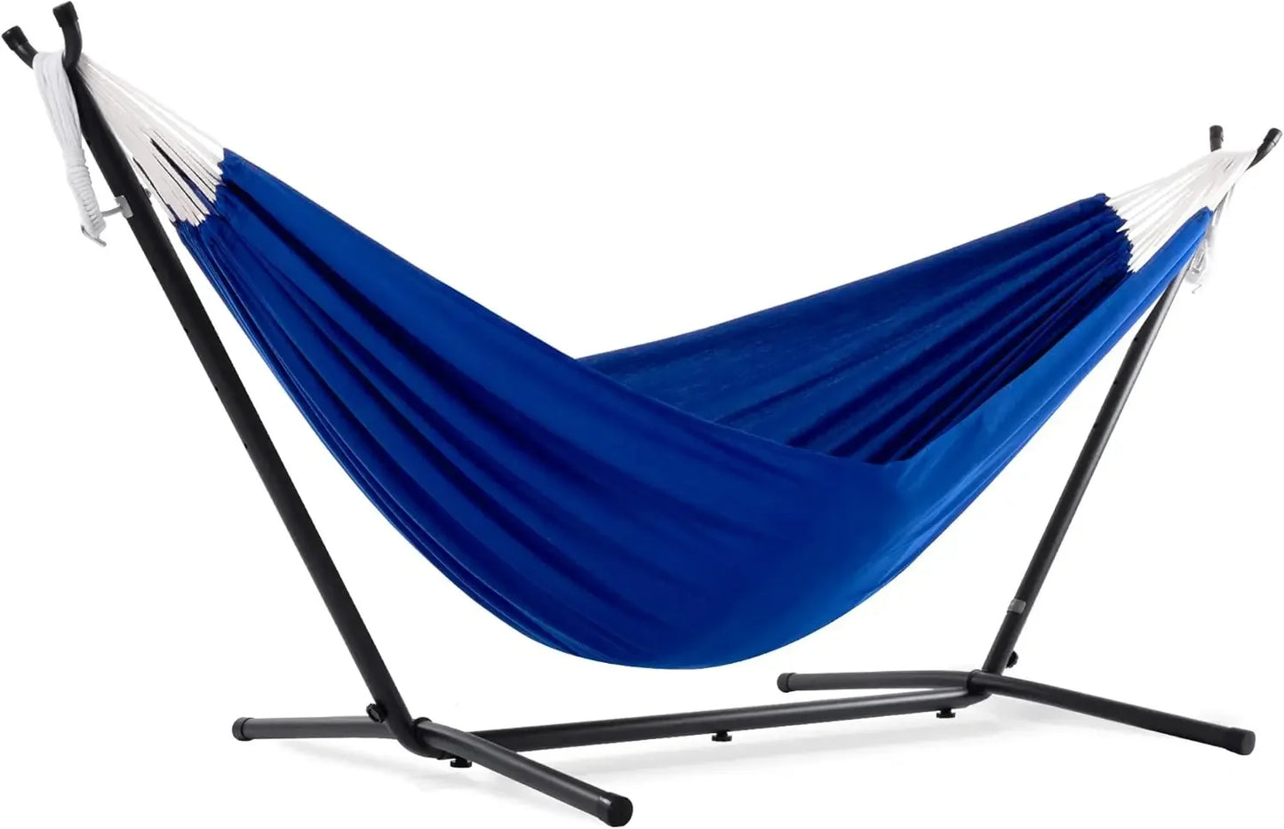 Double Polyester Hammock with Space Saving Steel Stand 450lb Capacity
