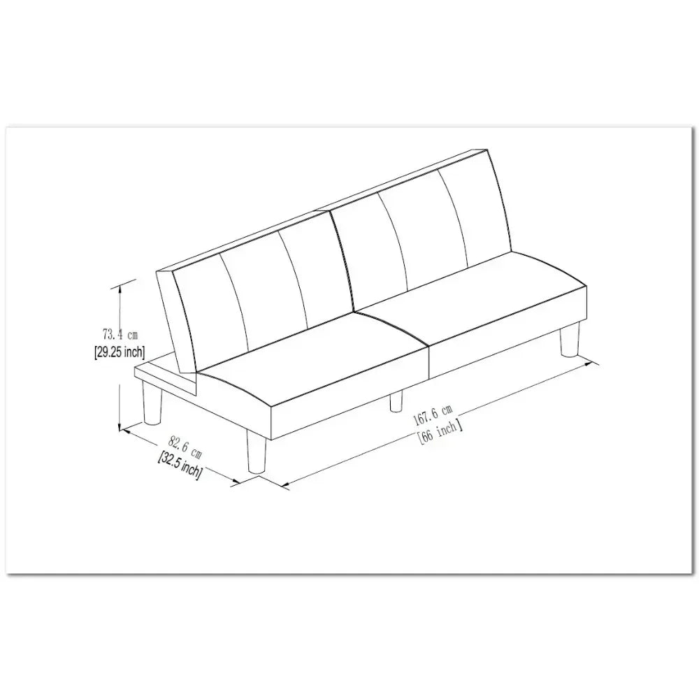 Ljustra Sofa Bed Senior 66" Modern Gray Linen Upholstery Sofa