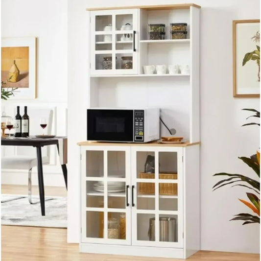 Kitchen Pantry Storage Cabinet Buffet Cupboard Freestanding 72 Inch
