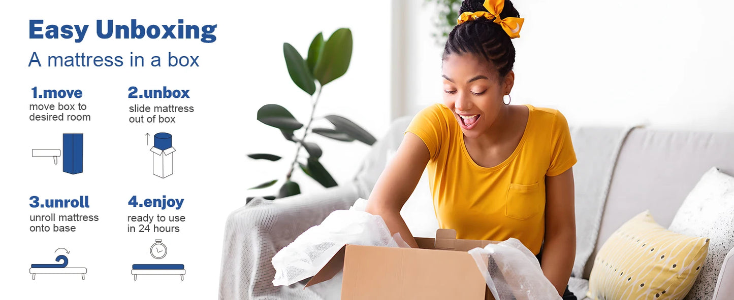 Ljustra 10 Inch Queen Size Mattress Luxury Cooling Gel Memory Foam Firm