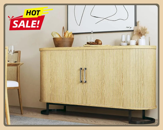 Ljustra 54.3" Sideboard Buffet Cabinet with Adjustable Shelves and Tambour