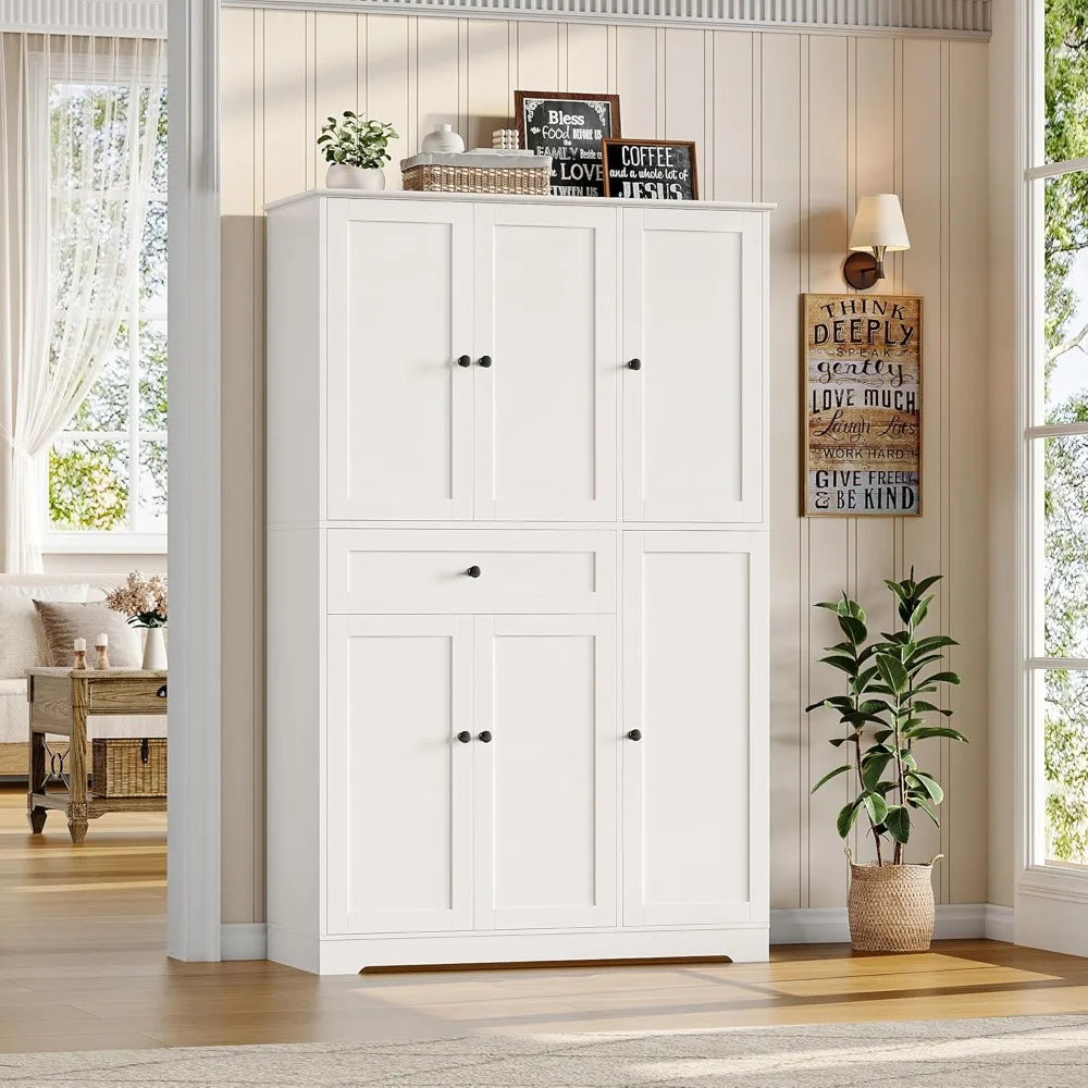 Ljustra 68 Inch Tall Kitchen Pantry Storage Cabinet Modern Hutch with Doors