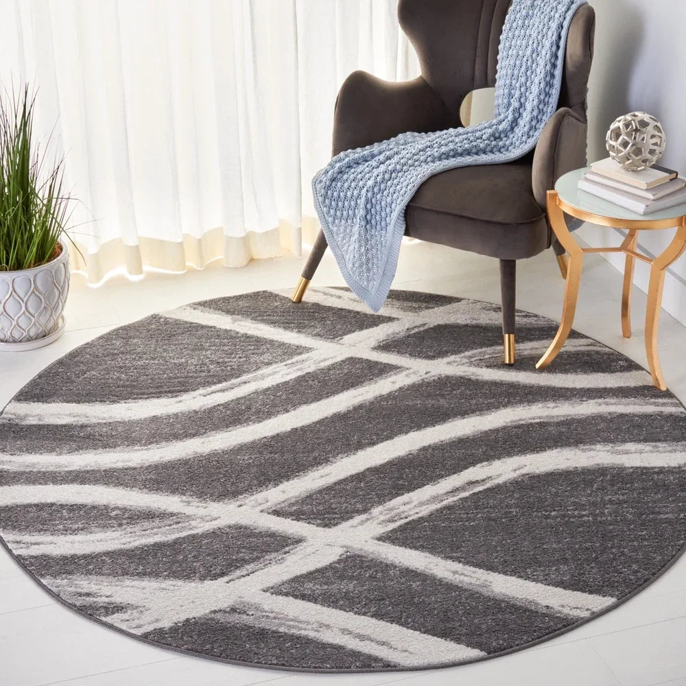 Geometric Area Rug Indoor Easy-Care Stain Resistant Power Loomed