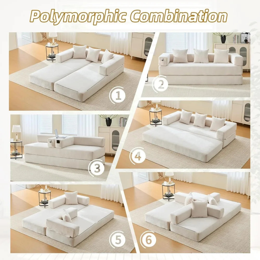 Comfy Convertible Folding Mattress Couch Floor Sofa Bed Lounge