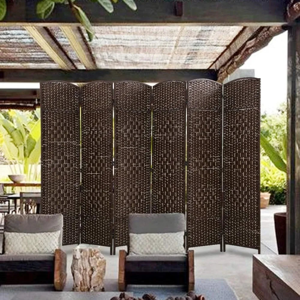 6 Panel Room Divider Folding Privacy Screen Portable Wood Privacy Screen