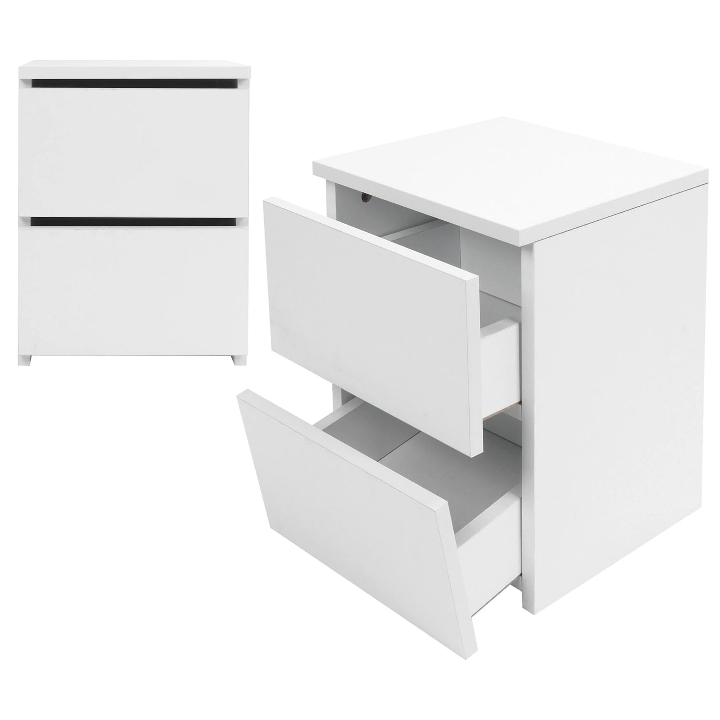 Bedside Table with 2 Drawers Modern Night Stand Home Bedroom Furniture