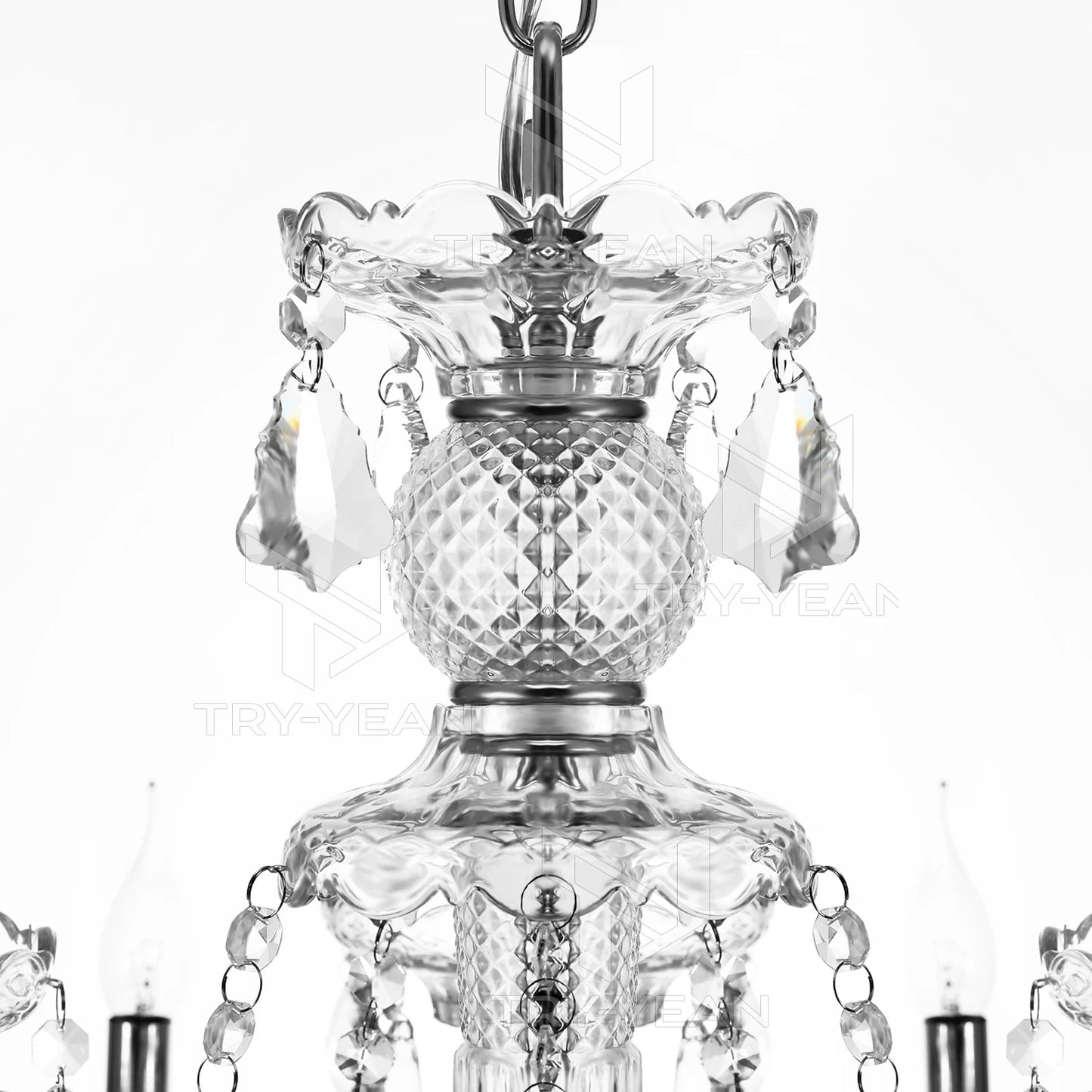 15 Arms Crystal Chandelier Pendant Light Modern K9 for Living Room