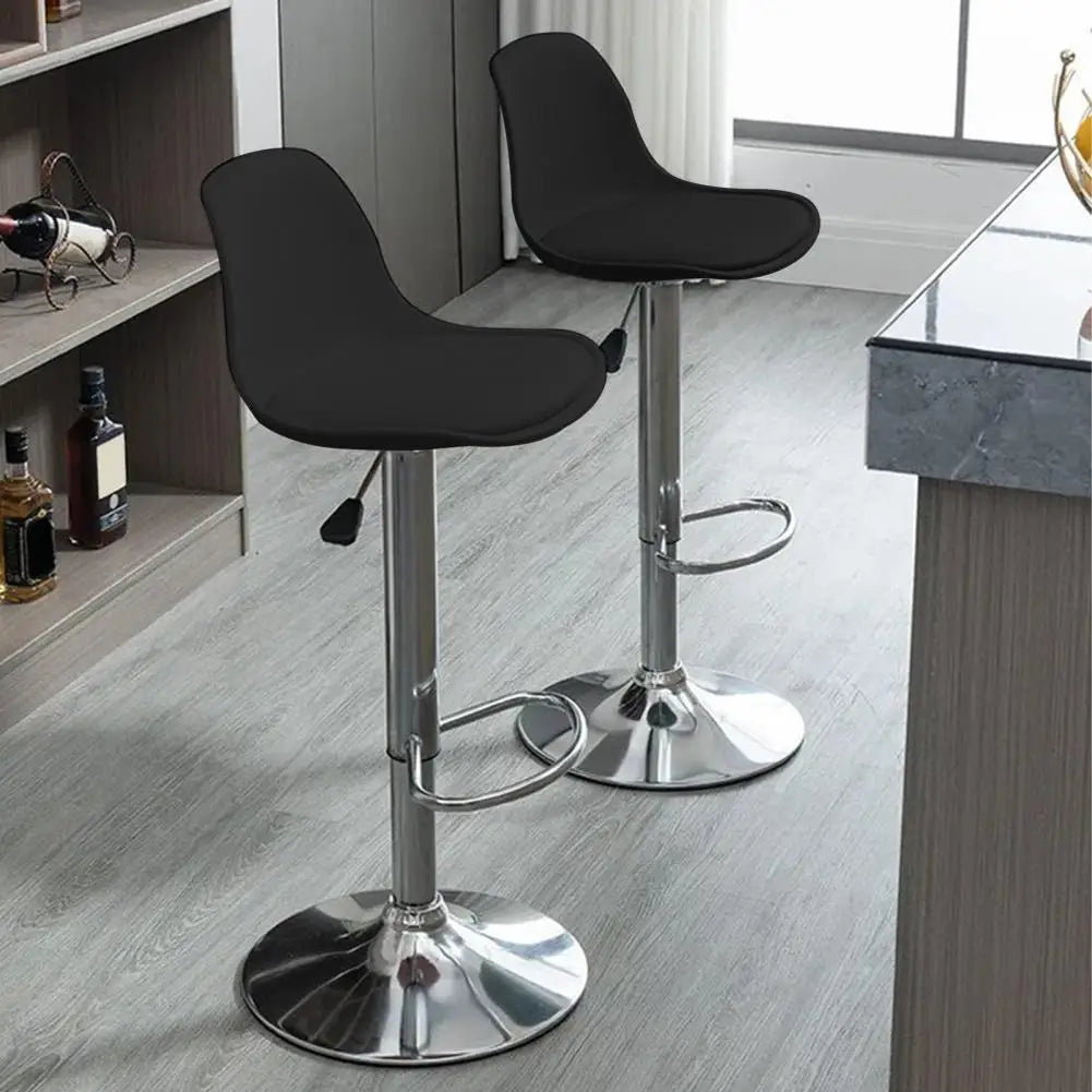 Modern Armless Kitchen Island Stool Set of 2 Adjustable Faux Leather
