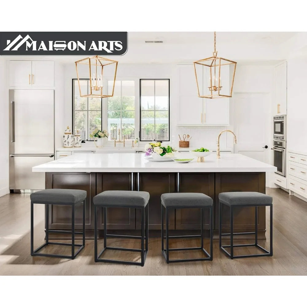 Maison 24 Inch Backless Bar Stool Modern Industrial Kitchen Counter
