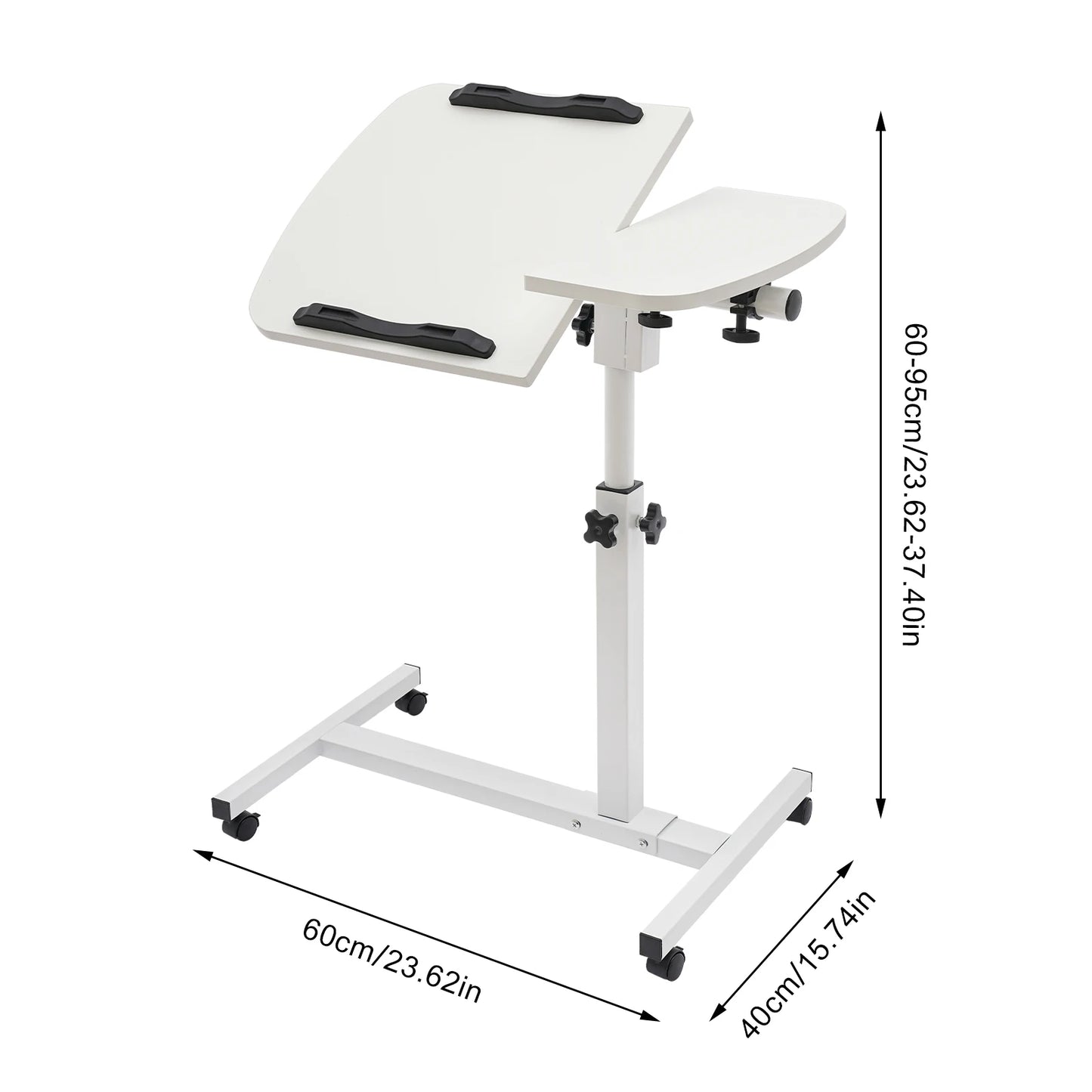 Adjustable Laptop Desk Stand with Swivel Wheels for Home Office