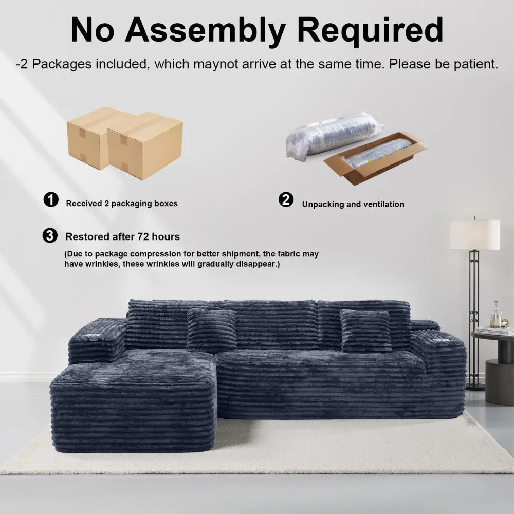 Ljustra Cloud Sectional Couch Modern L-Shape Modular Sofa with Storage