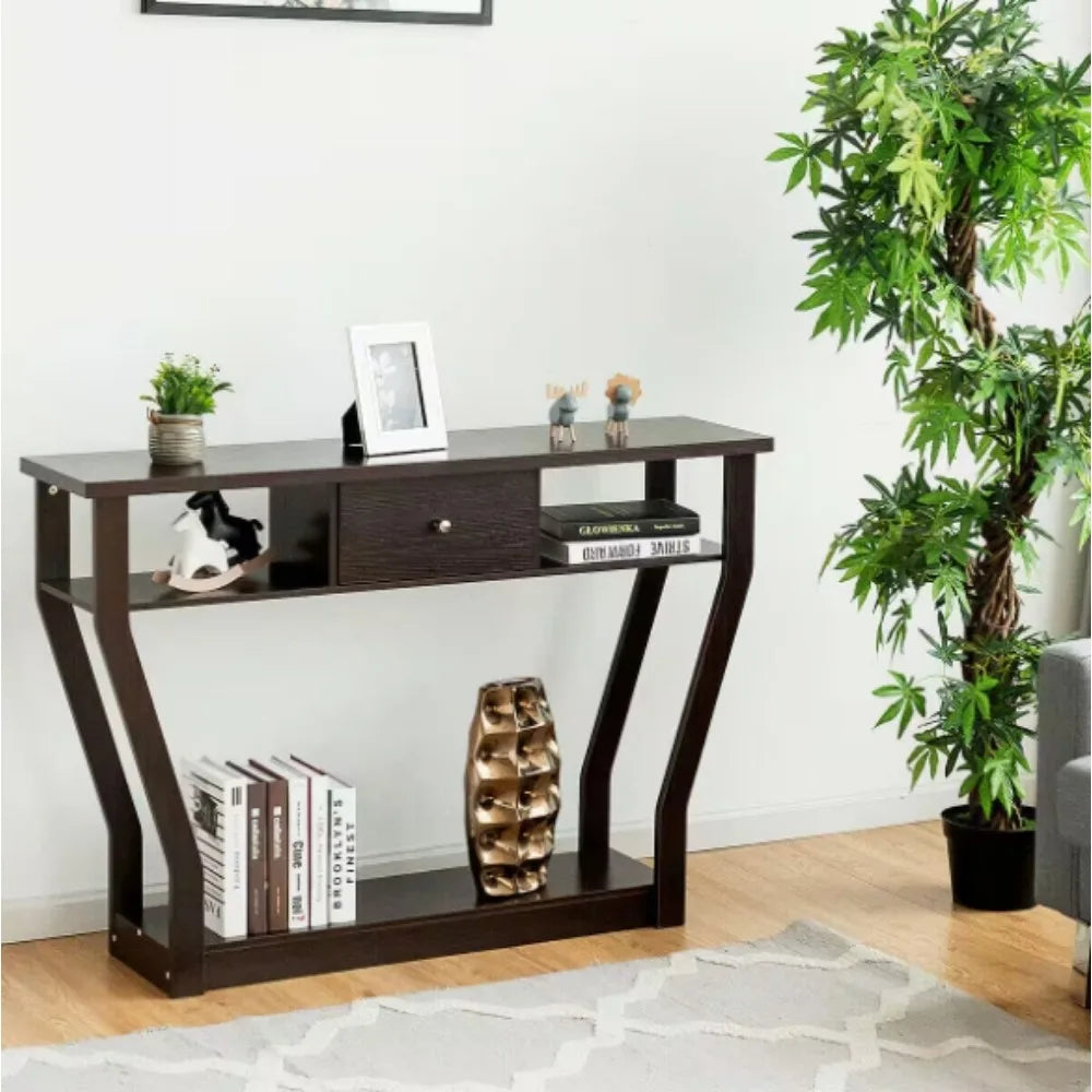 Modern 47 Inch Console Table with Drawer for Living Room Hallway Entrance