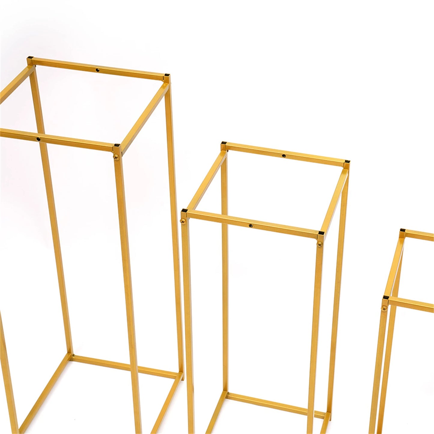 Set of 3 Metal Square Flower Stands Plant Holders for Home Wedding Decor