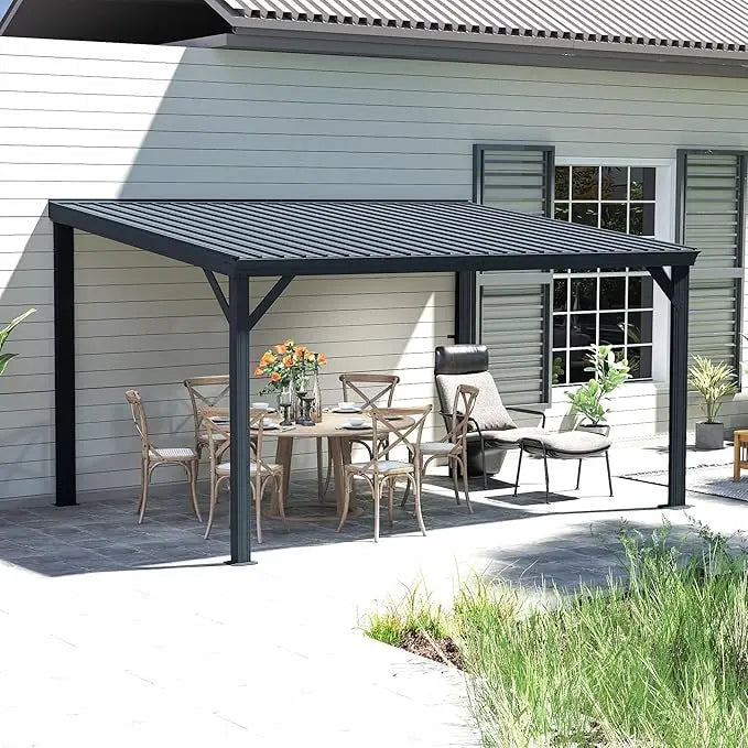 Lean to Gazebo 12x20 with Drainage System for Outdoor Living