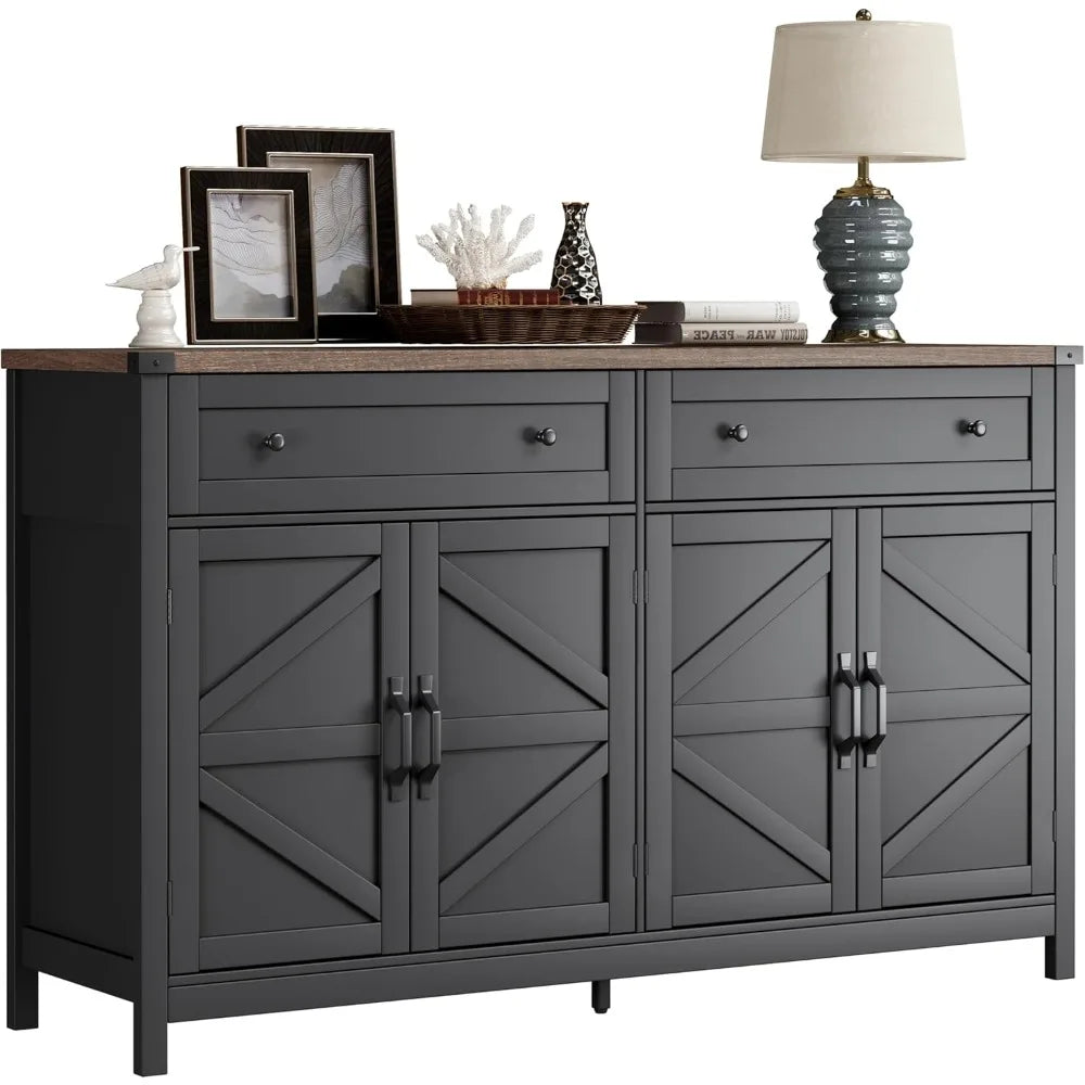 Sideboard Buffet Cabinet Storage Modern Farmhouse Coffee Bar Furniture