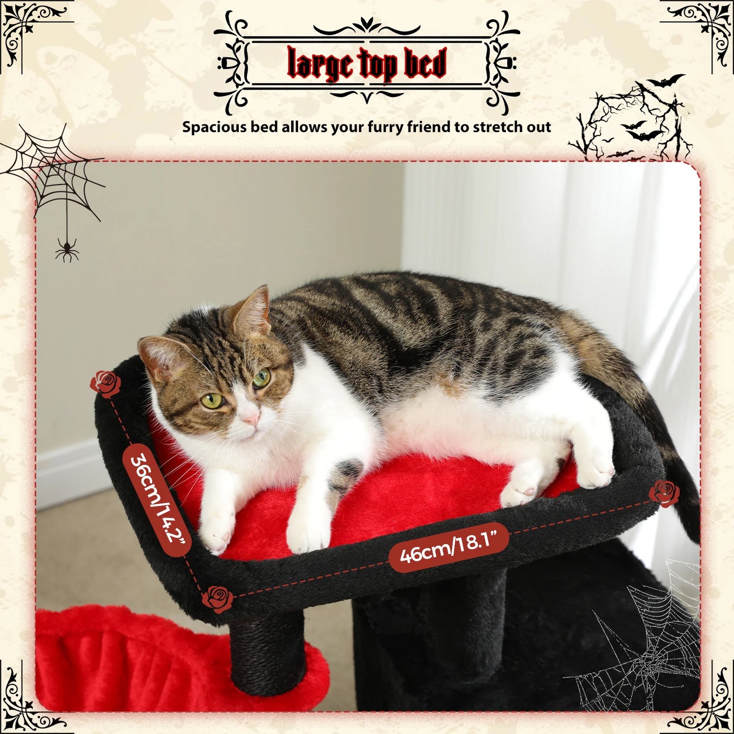 Stable Cat Tree Tower with Scratching Post Hammock Condo for Cats