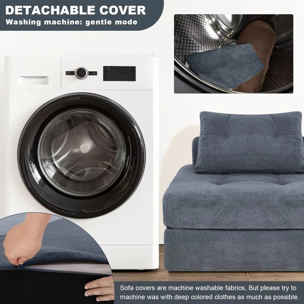 Ljustra Convertible Sofa Bed with Pillow Sleeper Chair Living Room Bedroom