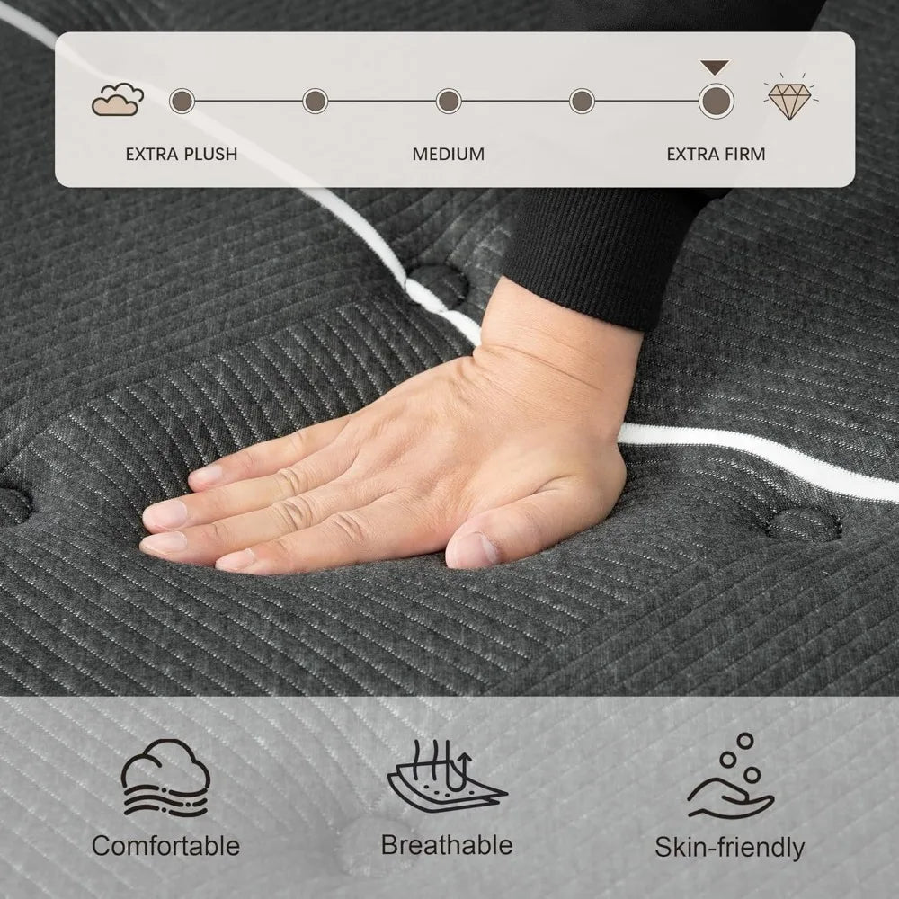 Ljustra 14 Inch Extra Firm King Size Mattress Orthopedic Memory Foam