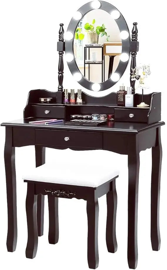 Ljustra ReunionG Makeup Vanity Set Lighted Mirror 2 in 1 Dressing Table