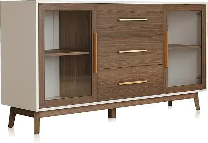 Sideboard Buffet Cabinet with 3 Drawers 2 Doors Console Table Storage