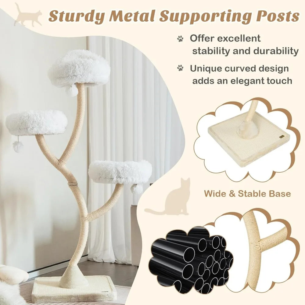 Ljustra Tall Cat Tree Cat Tower with Scratching Posts for Large Cats