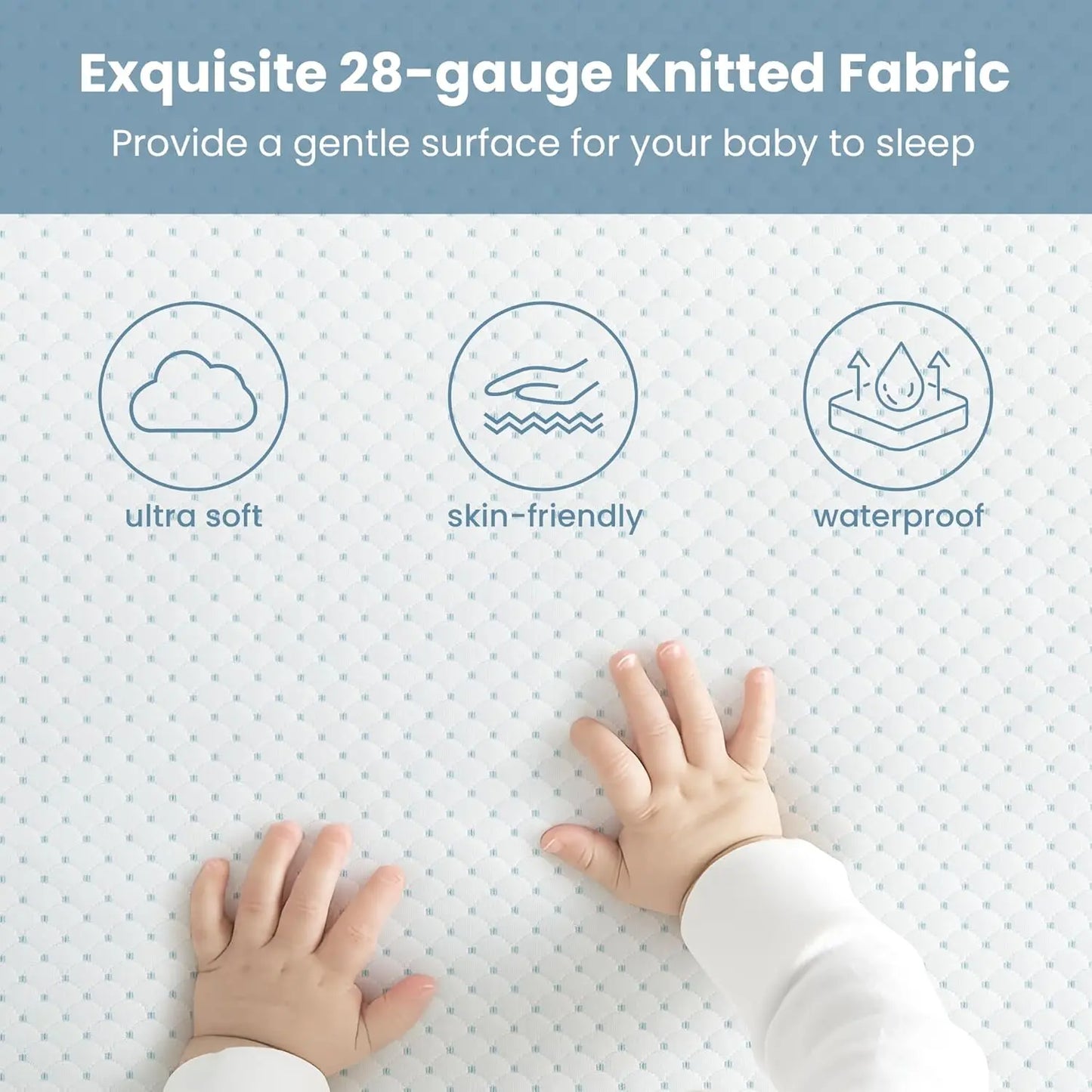 Ljustra Mini Crib Mattress 38x24 Inch Dual Firmness Waterproof